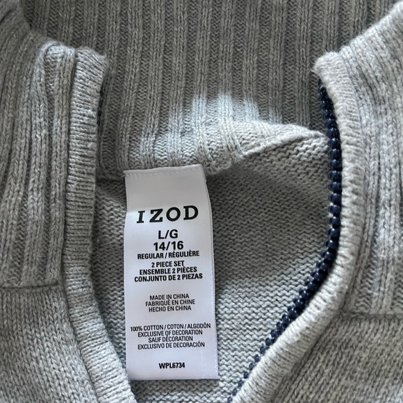 Izod Little & Big Boys Long Sleeve Gray & Blue Pullover Sweater NWT Size L 14-16 - Picture 5 of 8